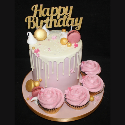 Macaron Drip & Cupcakes